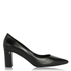 Ted Baker Savana Leather Court Shoes for Heels Colour Black