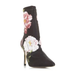 Ted Baker Ted Elzbet Floral Sock Boots for Women's Boots Colour Black27