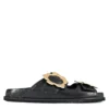 Ted Baker Flolah Buckle Mule Sliders for Pool Shoes Colour Black