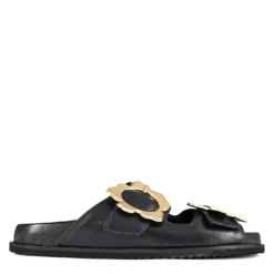 Ted Baker Flolah Buckle Mule Sliders for Pool Shoes Colour Black