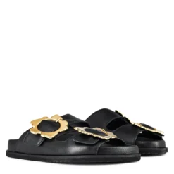 Ted Baker Flolah Buckle Mule Sliders for Pool Shoes Colour Black -Ted Baker shop online 23912003 xxl a2