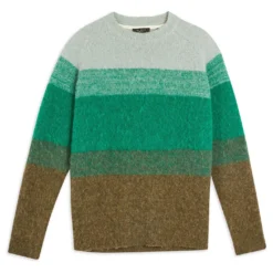 Ted Baker Rydal Ombre Crew Jumper for Knitwear Colour Bright Green