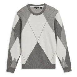 Ted Baker Ted Baker Averbury Dia Crew Sweater for Big & Tall Knitwear Colour Grey