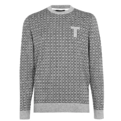Ted Baker Ted Baker Spring Pattern Crew Sweater for Big & Tall Knitwear Colour Grey
