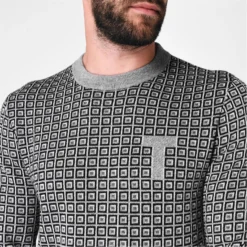 Ted Baker Ted Baker Spring Pattern Crew Sweater for Big & Tall Knitwear Colour Grey -Ted Baker shop online 32055102 xxl a3