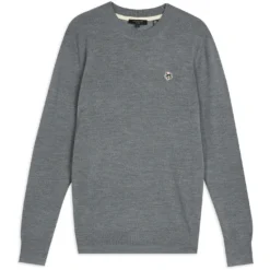 Ted Baker Cardiff Crew Sweater for Big & Tall Knitwear Colour Charcoal
