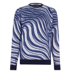 Ted Baker Warfe Jaquard Crewneck Sweater for Knitwear Colour Navy