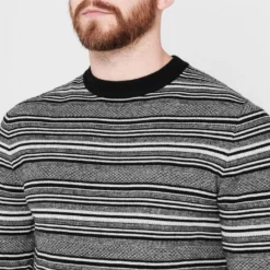 Ted Baker Lowther Stripe Crew Sweater for Big & Tall Knitwear Colour Black 11 Ted Baker Lowther Stripe Crew Sweater for Big & Tall Knitwear Colour Black -Ted Baker shop online 32055803 xxl a3