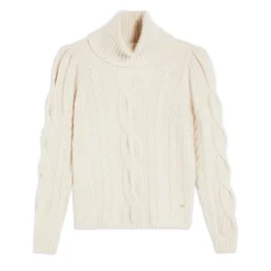Ted Baker Vvera Cable Knit Jumper for Knitwear Colour White