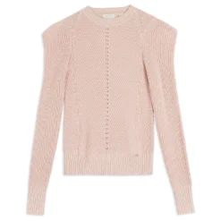 Ted Baker Sunniie Structured Sleeve Top for Knitwear Colour Lt Pink