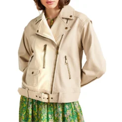 Ted Baker Valerii Leather Jacket for Coats & Jackets Colour Ivory -Ted Baker shop online 32368901 xxl a3