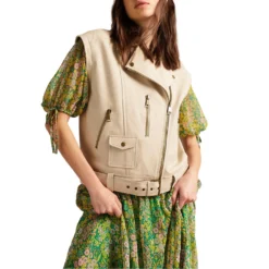 Ted Baker Valerii Leather Jacket for Coats & Jackets Colour Ivory -Ted Baker shop online 32368901 xxl a4