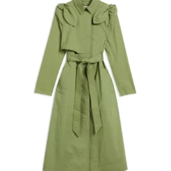 Ted Baker Martna Voluminous Sleeve Trench Coat for Coats & Jackets Colour Mid-Green