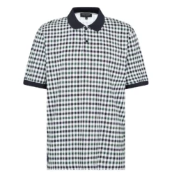 Ted Baker Bowie Check Polo Shirt for Polo Shirts Colour Navy