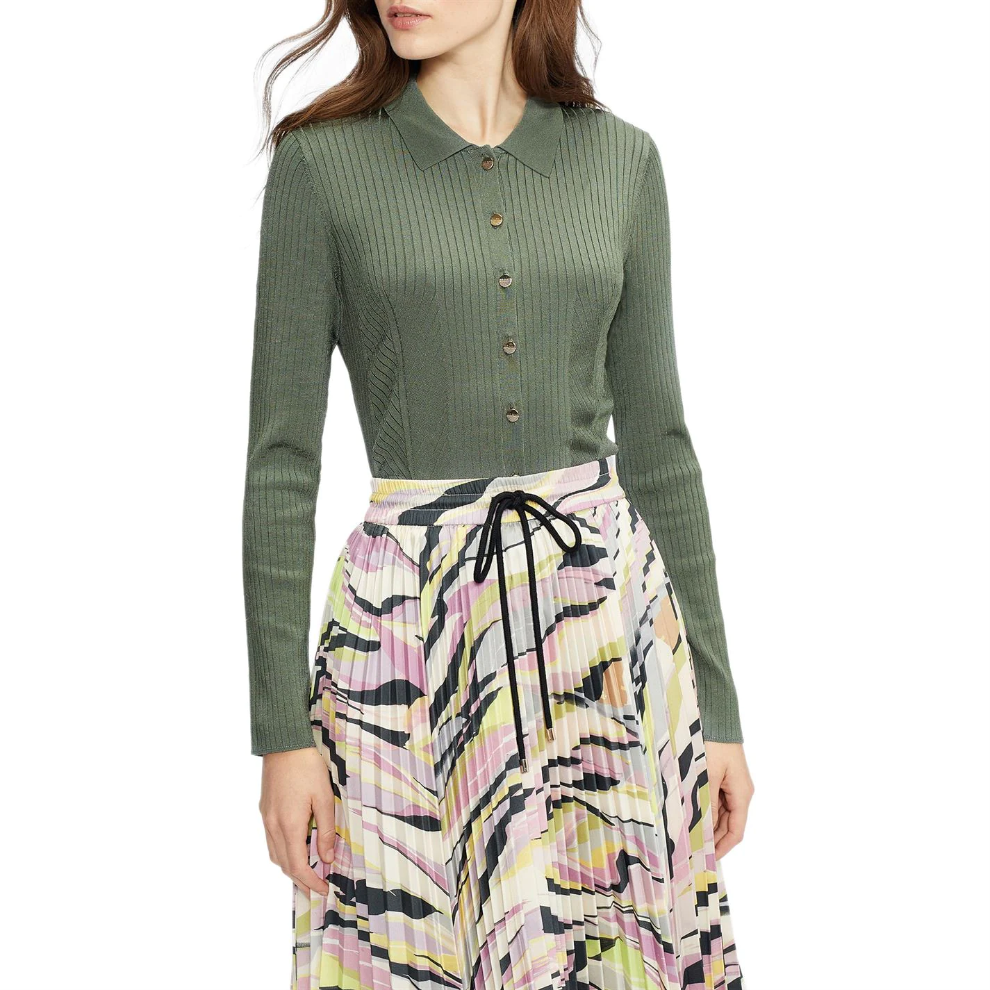 Ted Baker Meenaa Cardigan for Knitwear Colour Olive 4 Ted Baker Meenaa Cardigan for Knitwear Colour Olive - Image 2