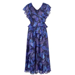 Ted Baker Vertey Ruffle Dress for Dresses Colour Dk-Navy
