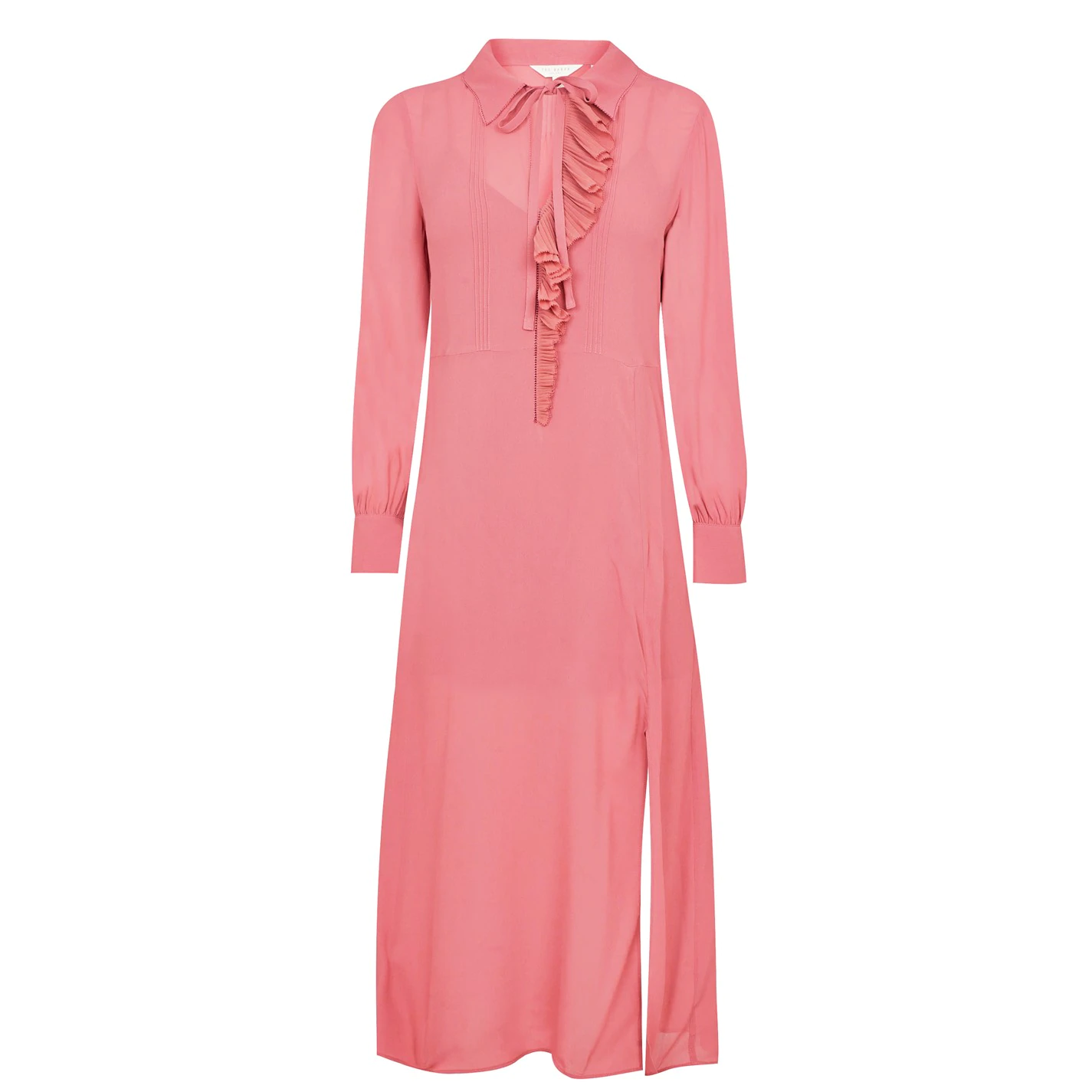 Ted Baker Faith Ruffle Dress for Dresses Colour Mid-Pink 3 Ted Baker Faith Ruffle Dress for Dresses Colour Mid-Pink