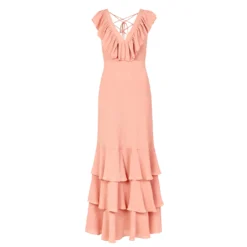 Ted Baker Ashleih Ruffle Dress for Prom Dresses Colour Dusky-Pink