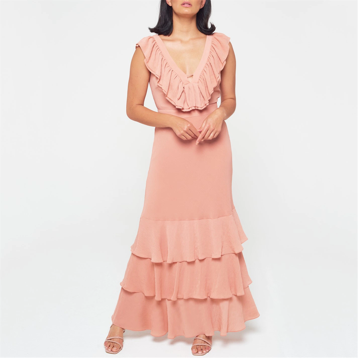 Ted Baker Ashleih Ruffle Dress for Prom Dresses Colour Dusky-Pink 4 Ted Baker Ashleih Ruffle Dress for Prom Dresses Colour Dusky-Pink - Image 2
