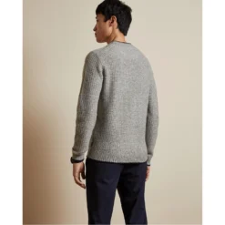 Ted Baker Eastey Crew Sweater for Big & Tall Knitwear Colour Grey-Marl