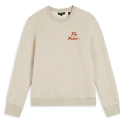 Ted Baker Trophey Logo Sweater for Big & Tall Knitwear Colour Natural