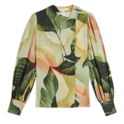 Ted Baker Emillee Funnel Blouse for Blouses & Shirts Colour Mid Green