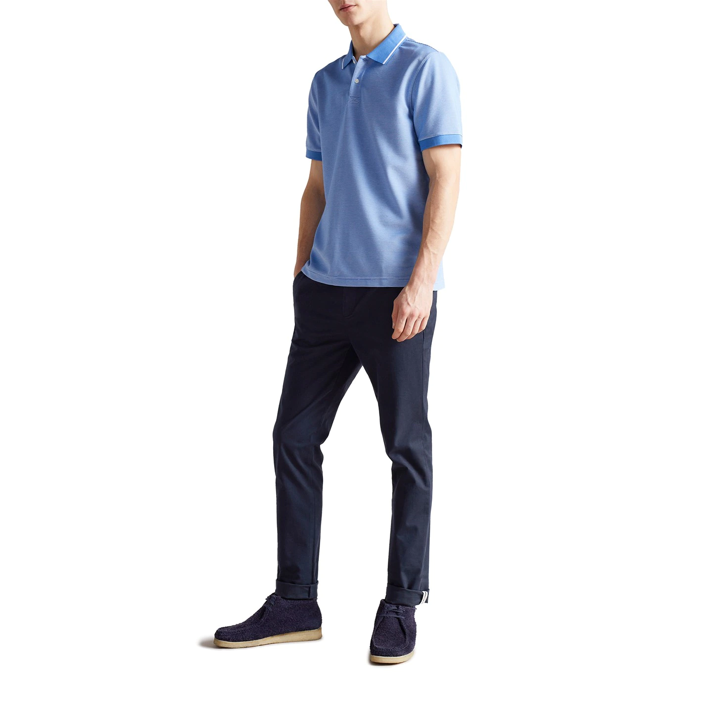 Ted Baker Ellerby Stripe Polo Shirt for Polo Shirts Colour Blue 4 Ted Baker Ellerby Stripe Polo Shirt for Polo Shirts Colour Blue - Image 2