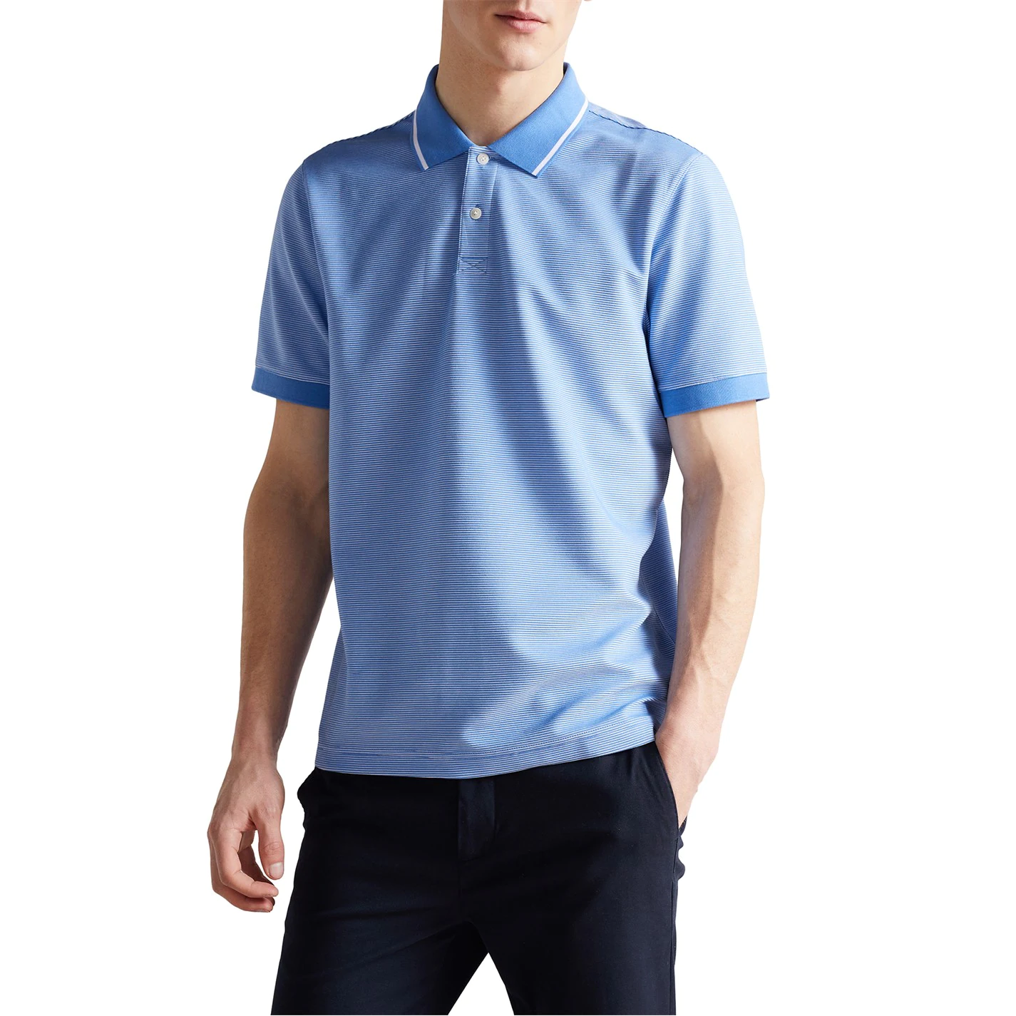 Ted Baker Ellerby Stripe Polo Shirt for Polo Shirts Colour Blue 5 Ted Baker Ellerby Stripe Polo Shirt for Polo Shirts Colour Blue - Image 3