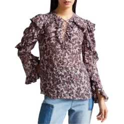 Ted Baker Ted Baker Barleaa Frill Top for Blouses & Shirts Colour Pink -Ted Baker shop online 54283506 xxl a3