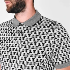 Ted Baker Ted Baker Rebals Jacquard Polo for Polo Shirts Colour Grey -Ted Baker shop online 54294202 xxl a3