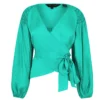 Ted Baker Tavia Wrap Blouse for Blouses & Shirts Colour Mid Green -Ted Baker shop online 54378515 xxl