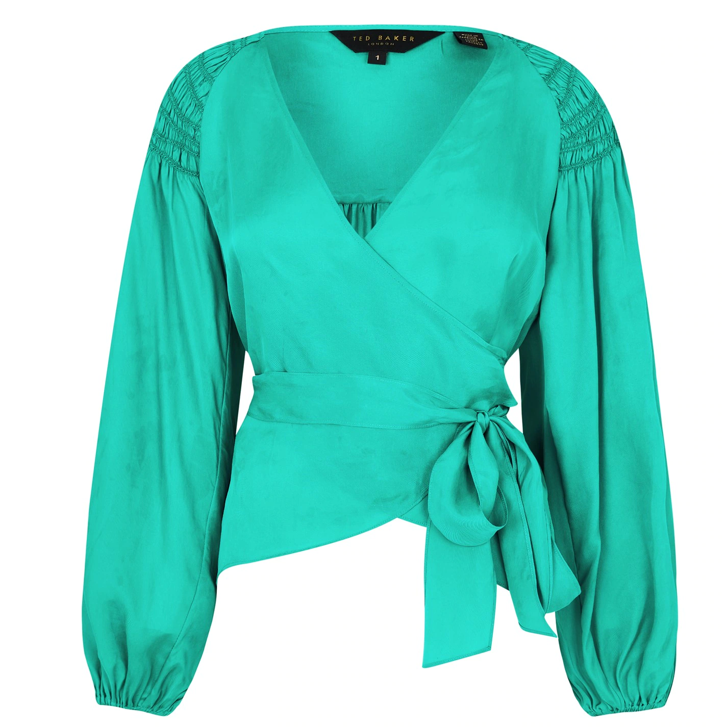 Ted Baker Tavia Wrap Blouse for Blouses & Shirts Colour Mid Green 3 Ted Baker Tavia Wrap Blouse for Blouses & Shirts Colour Mid Green