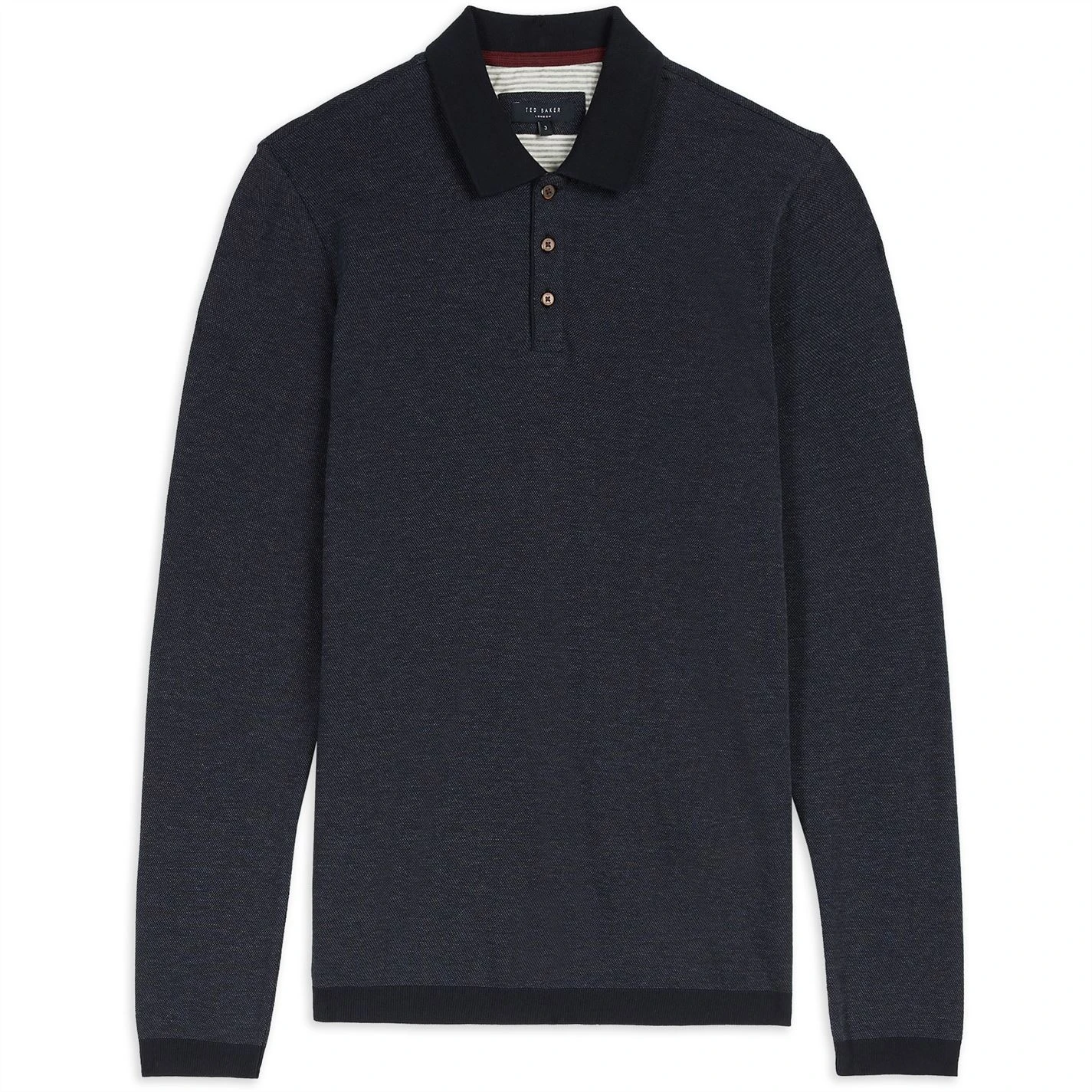 Ted Baker Nosnor Long Sleeve Polo Shirt for Polo Shirts Colour Navy 3 Ted Baker Nosnor Long Sleeve Polo Shirt for Polo Shirts Colour Navy