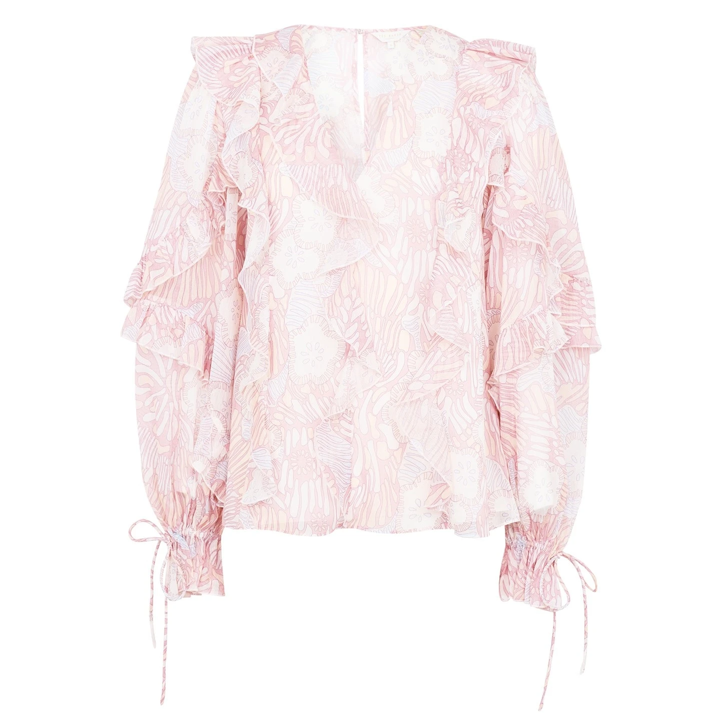 Ted Baker Siela Ruffle Top for Blouses & Shirts Colour Coral 3 Ted Baker Siela Ruffle Top for Blouses & Shirts Colour Coral