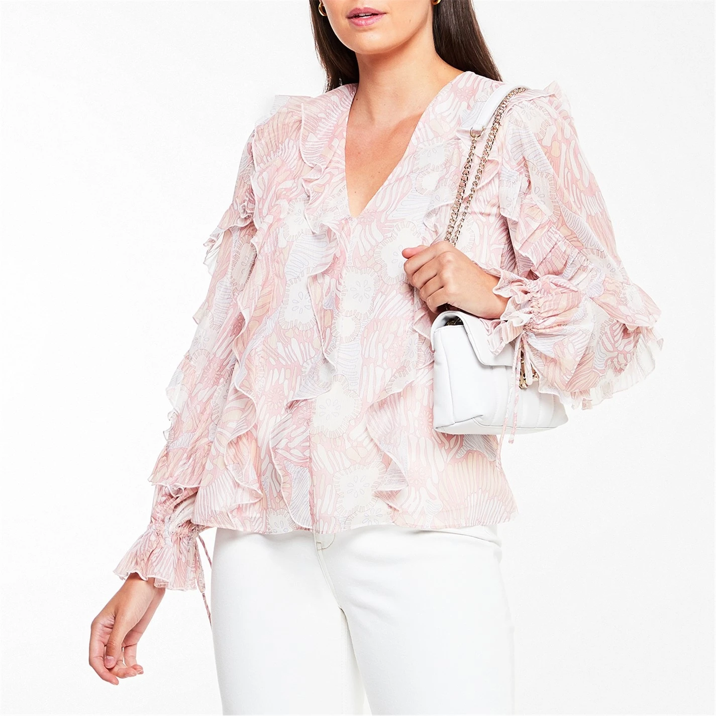 Ted Baker Siela Ruffle Top for Blouses & Shirts Colour Coral 4 Ted Baker Siela Ruffle Top for Blouses & Shirts Colour Coral - Image 2