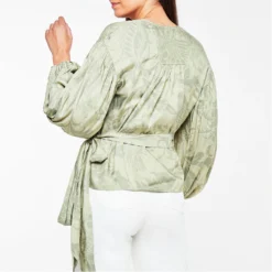 Ted Baker Ted Baker Voilete Wrap Top Womens for Blouses & Shirts Colour Mid-Green -Ted Baker shop online 54413415 xxl a2