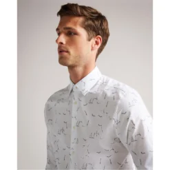 Ted Baker Ted Baker Zaar Print Long Sleeve Shirt Mens for Casual Shirts Colour Multi -Ted Baker shop online 55217501 xxl a4