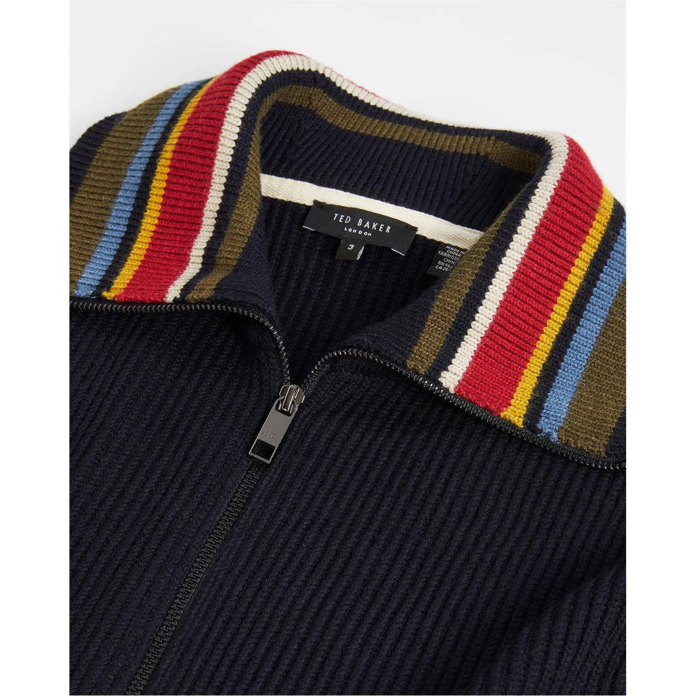 Ted Baker Ousse Full Zip Sweater for Big & Tall Knitwear Colour Navy 7 Ted Baker Ousse Full Zip Sweater for Big & Tall Knitwear Colour Navy - Image 5