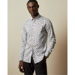 Ted Baker Ted Baker Print Shirt Mens for Casual Shirts Colour White