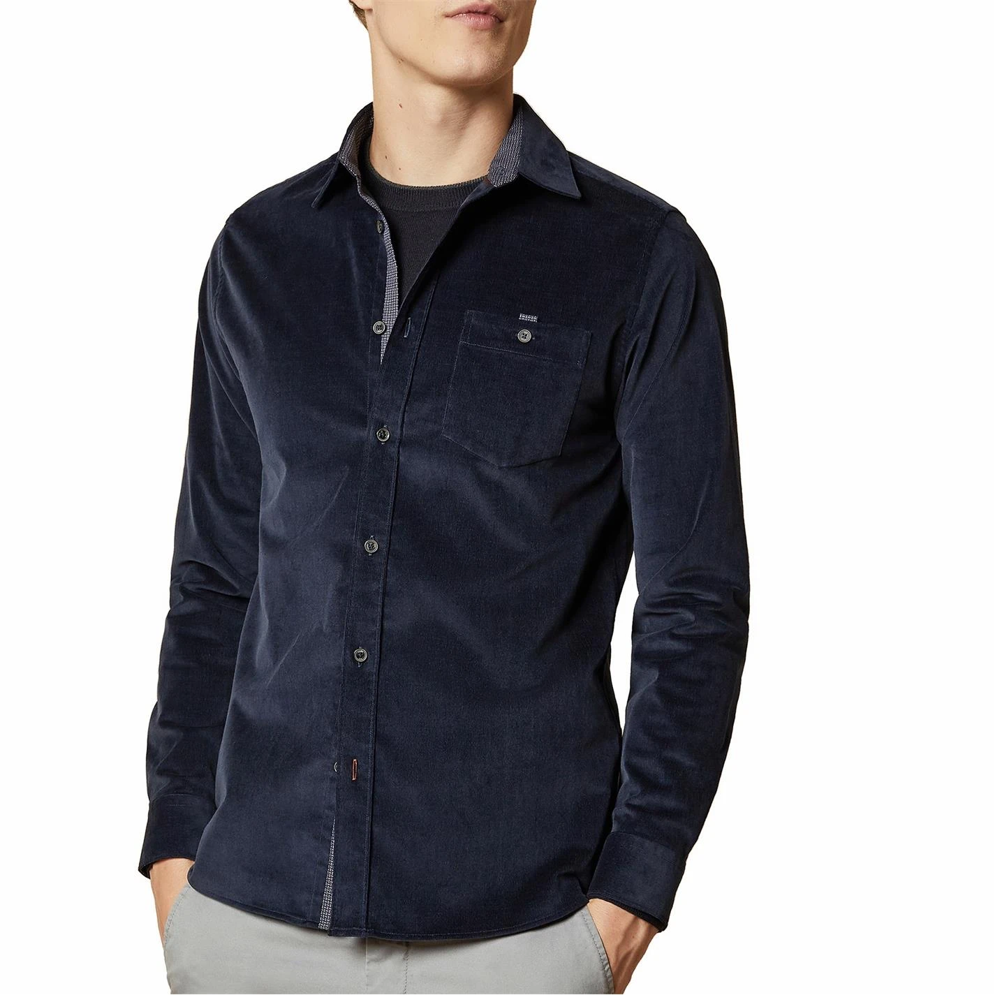 Ted Baker Ted Baker Cord Shirt Mens for Casual Shirts Colour Navy 4 Ted Baker Ted Baker Cord Shirt Mens for Casual Shirts Colour Navy - Image 2