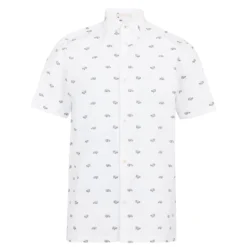 Ted Baker Deaconn Car Print Short Sleeve Shirt for Casual Shirts Colour White