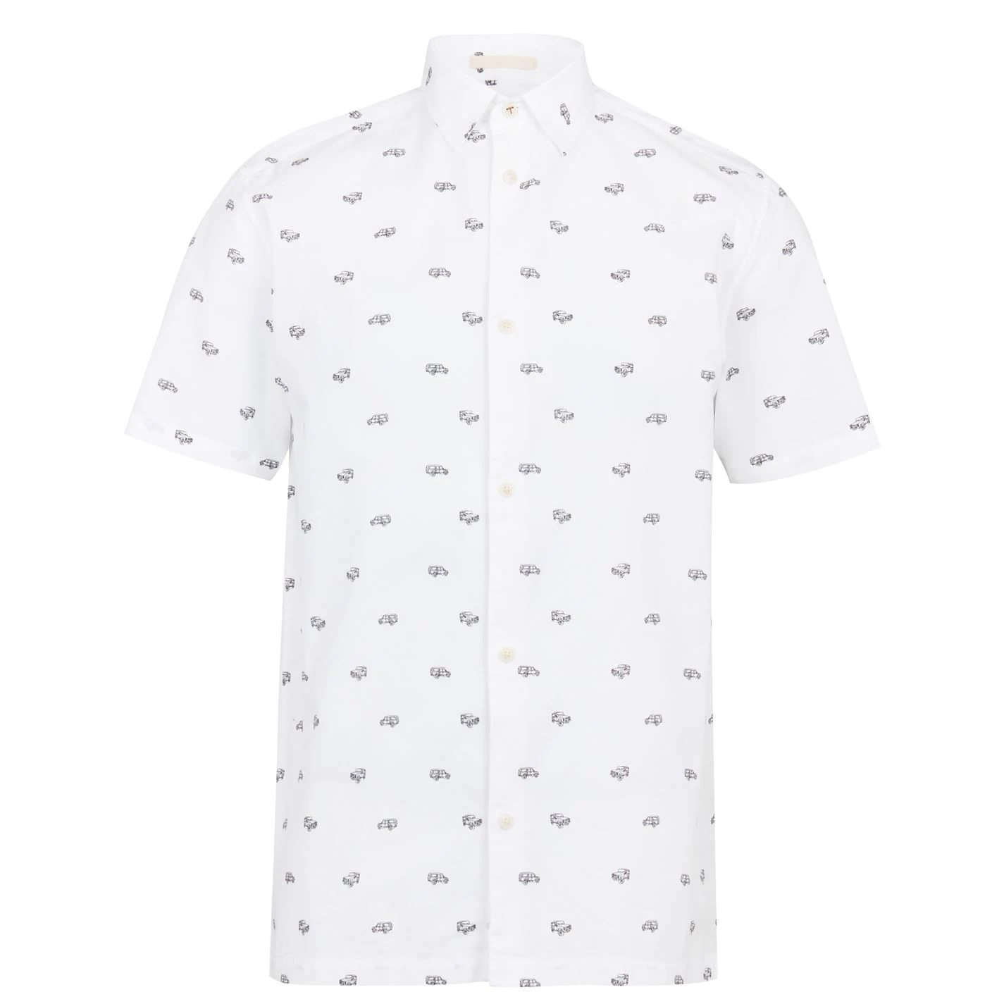 Ted Baker Deaconn Car Print Short Sleeve Shirt for Casual Shirts Colour White 3 Ted Baker Deaconn Car Print Short Sleeve Shirt for Casual Shirts Colour White