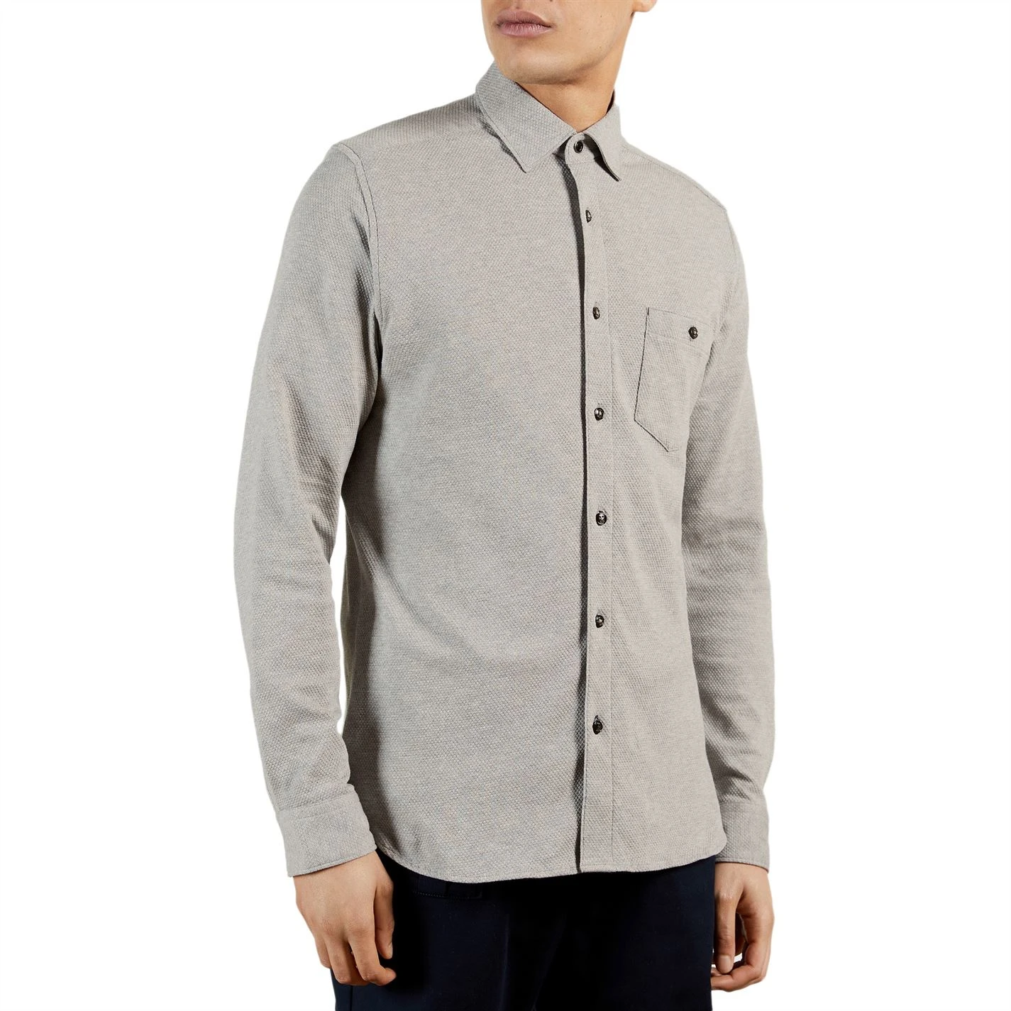 Ted Baker Morty Long Sleeve Shirt for Casual Shirts Colour Grey-Marl 4 Ted Baker Morty Long Sleeve Shirt for Casual Shirts Colour Grey-Marl - Image 2