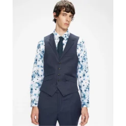 Ted Baker Texon Waistcoat for Big & Tall Waistcoats Colour Blue -Ted Baker shop online 56602018 xxl a1