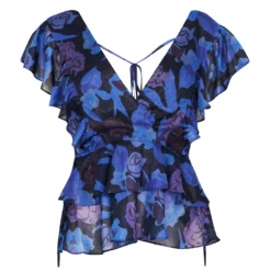 Ted Baker Rowyn Frill Top for Blouses & Shirts Colour Dk-Navy