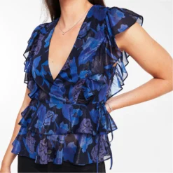 Ted Baker Rowyn Frill Top for Blouses & Shirts Colour Dk-Navy -Ted Baker shop online 57123318 xxl a3
