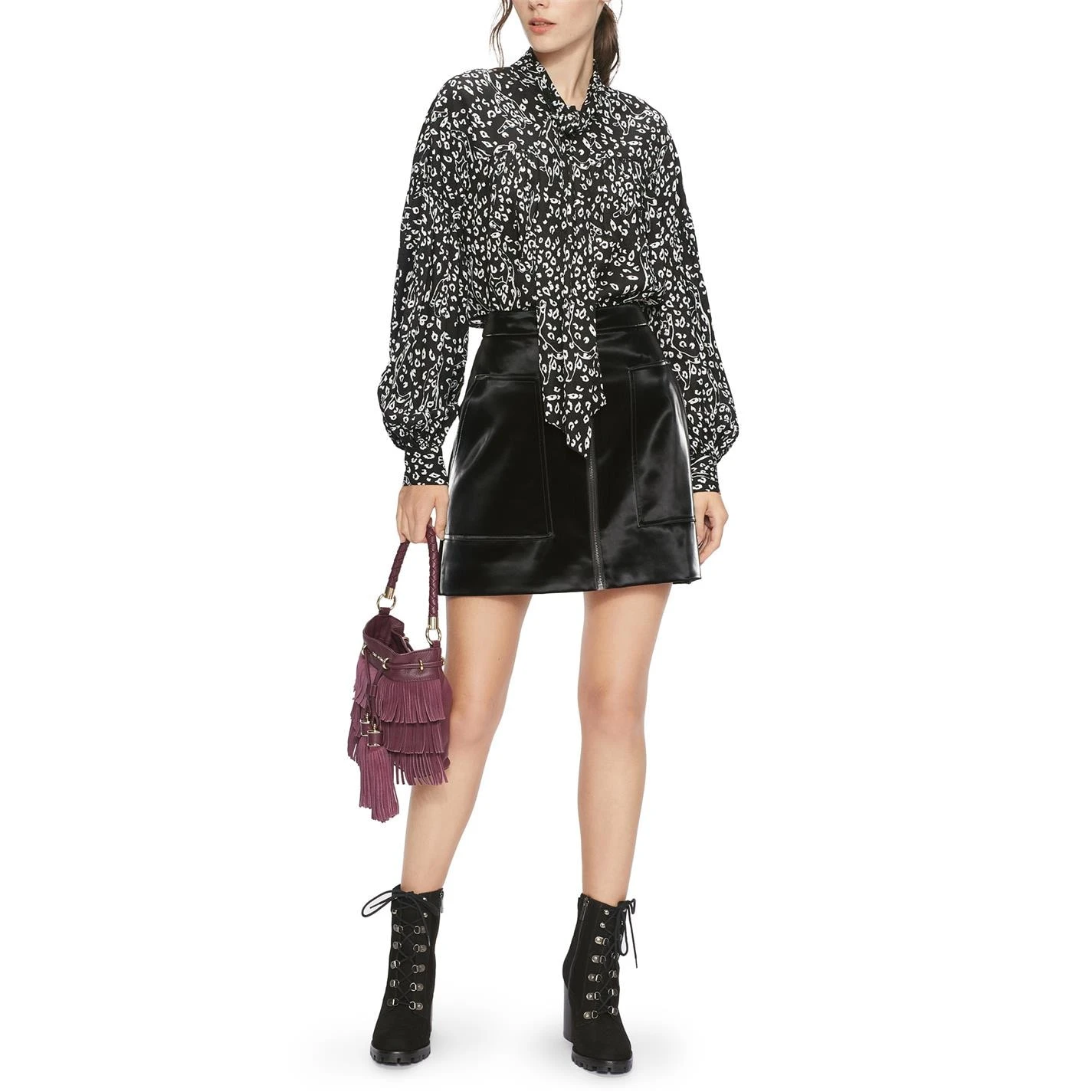 Ted Baker Latasha Vinyl Skirt for Skirts Colour Black 6 Ted Baker Latasha Vinyl Skirt for Skirts Colour Black - Image 4