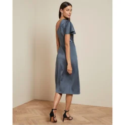 Ted Baker Ridah Waterfall Dress for Bridesmaid Dresses Colour Gunmetal -Ted Baker shop online 63380302 xxl a2