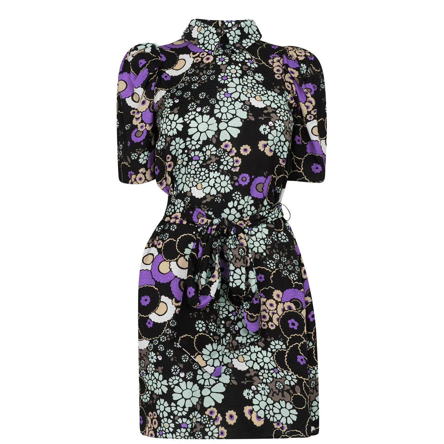 Ted Baker Saskiie Puff Shoulder Floral Mini Dress for Dresses Colour Black 3 Ted Baker Saskiie Puff Shoulder Floral Mini Dress for Dresses Colour Black