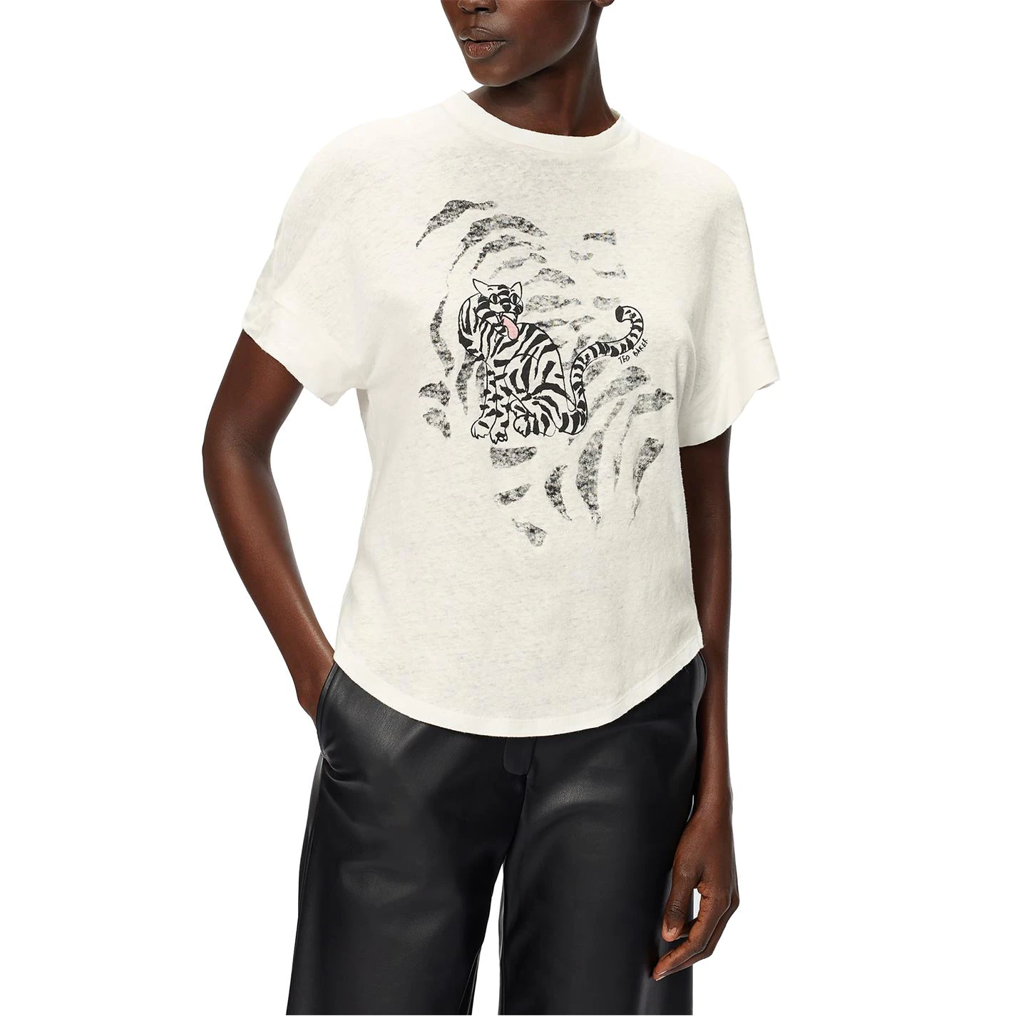 Ted Baker Bethie Cat T Shirt for Tops Colour White 4 Ted Baker Bethie Cat T Shirt for Tops Colour White - Image 2